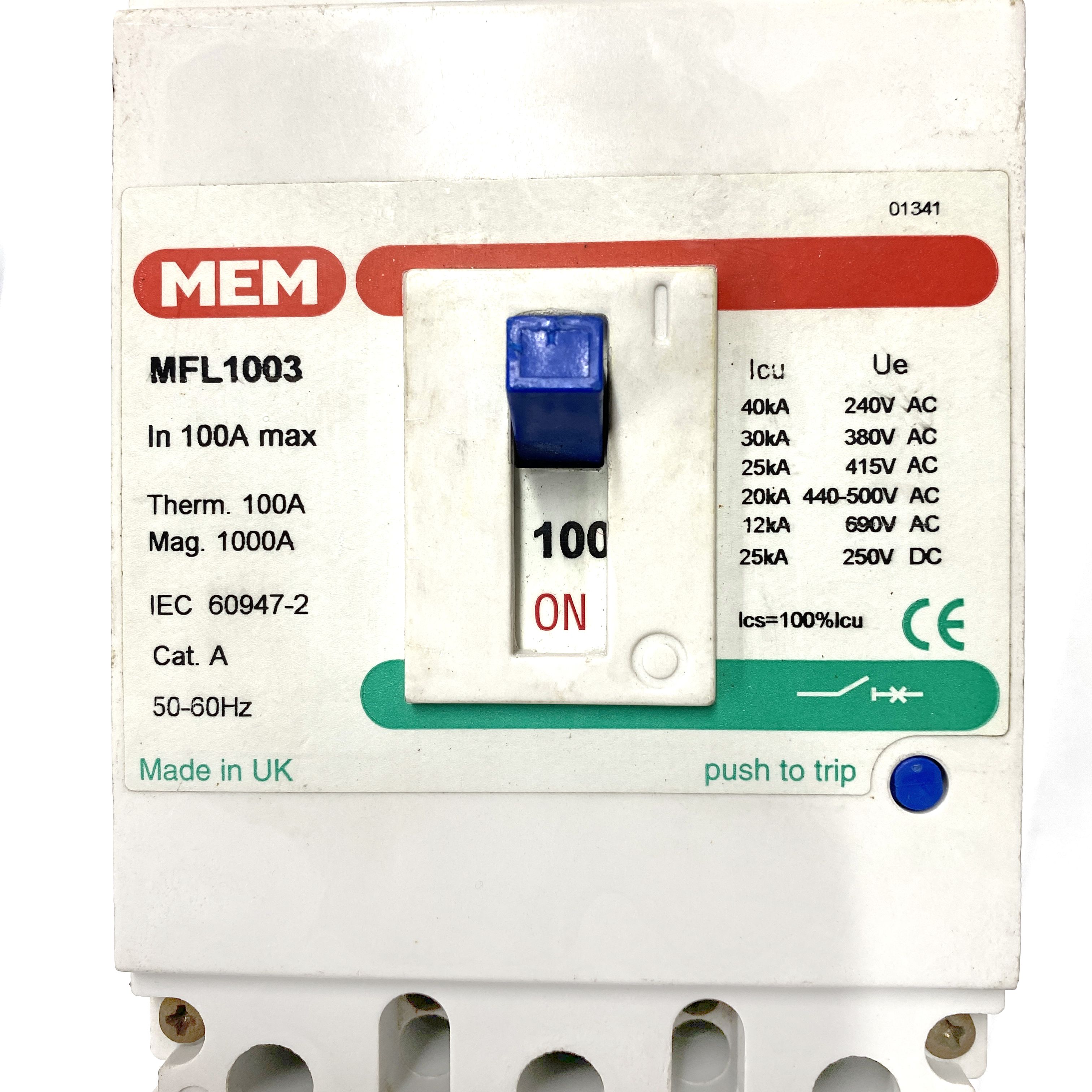 MCB's: MEM MFL1003 Bill TLF1003 100A 100 Amp 3 Pole Phase MCCB MCB ...