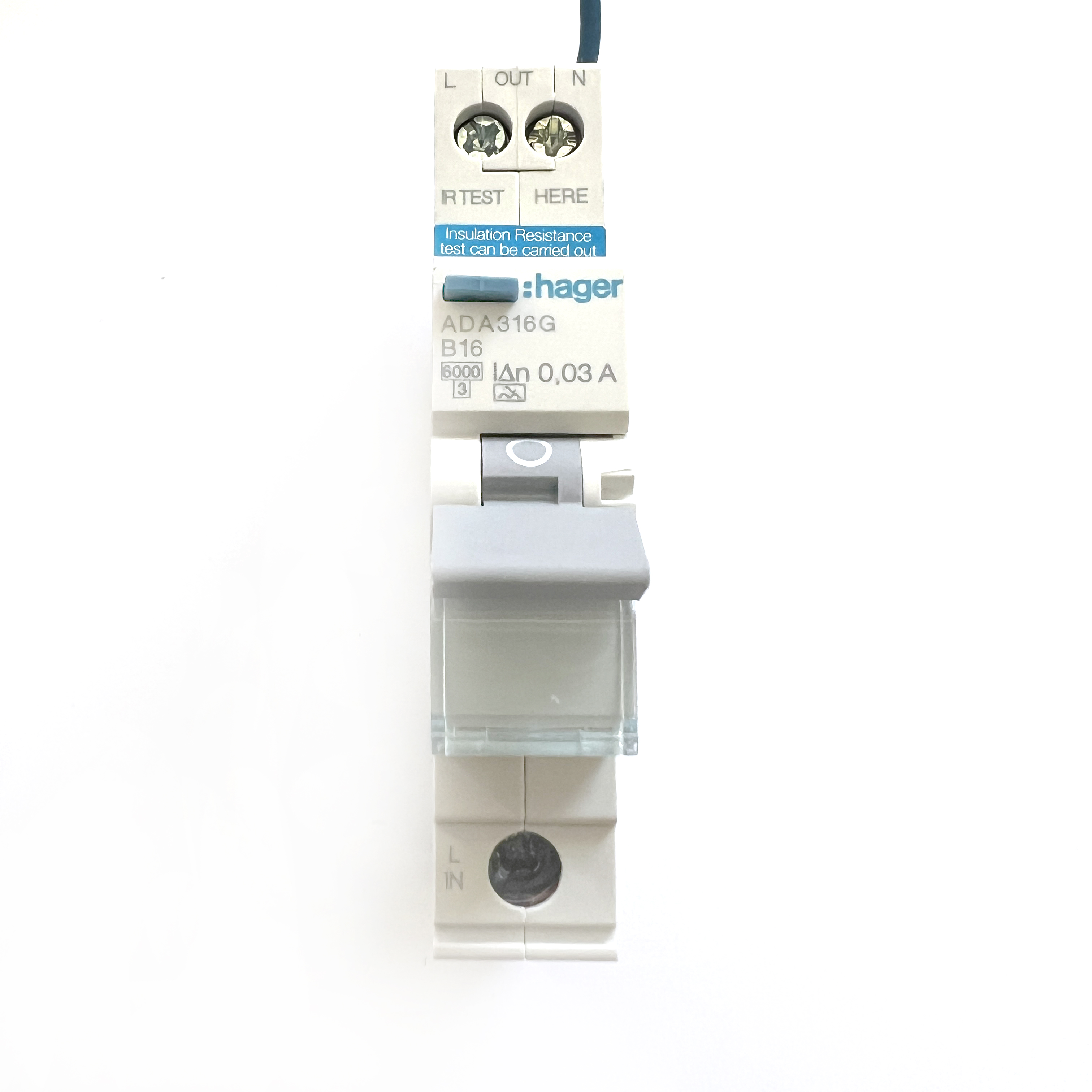 RCBO's: Hager ADA316G B16 16A 16 Amp 30mA RCBO Circuit Breaker Type A
