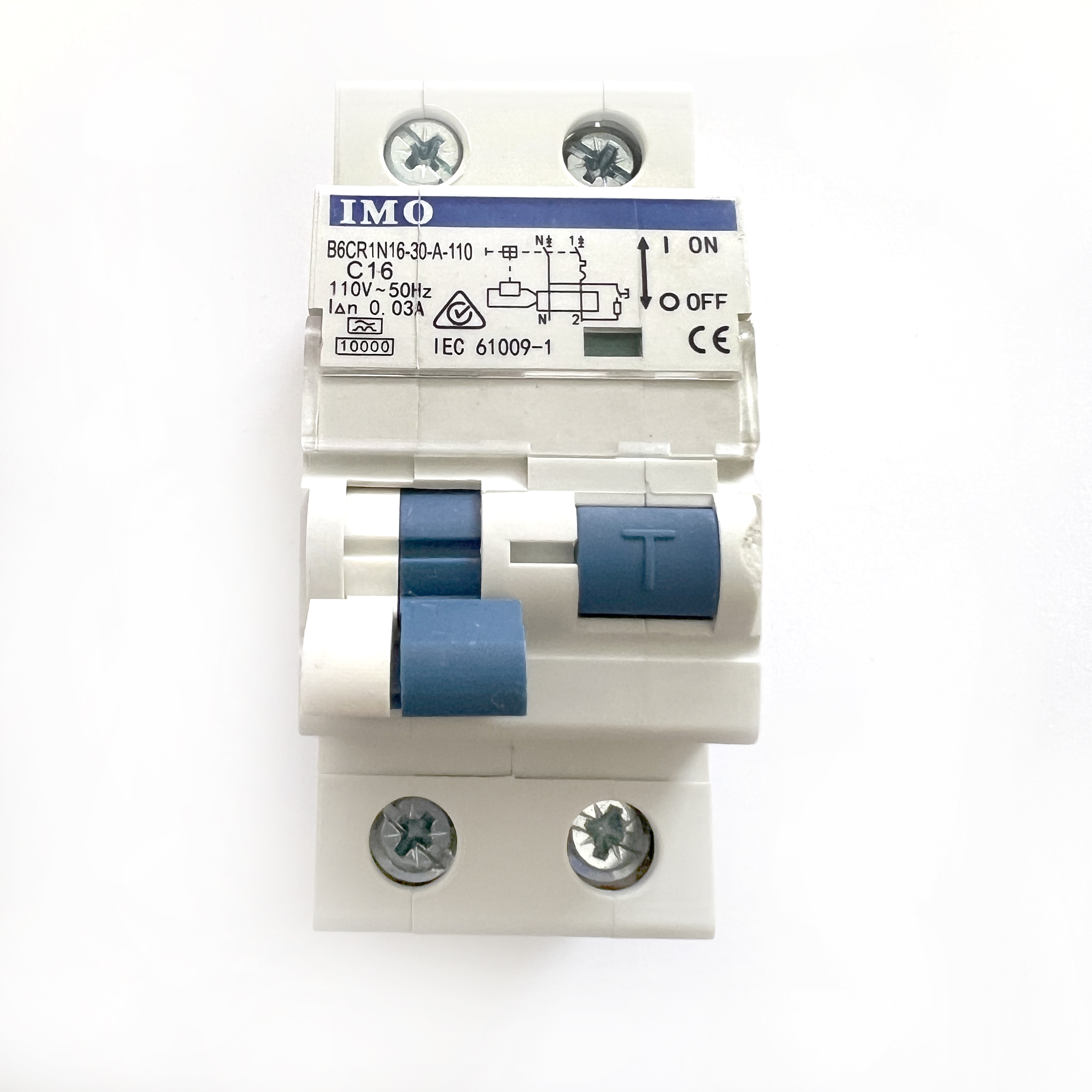 RCBO's: IMO B6CR1N16-30-A-110 110V C16 16A 16 Amp 30mA RCBO 2 Double ...