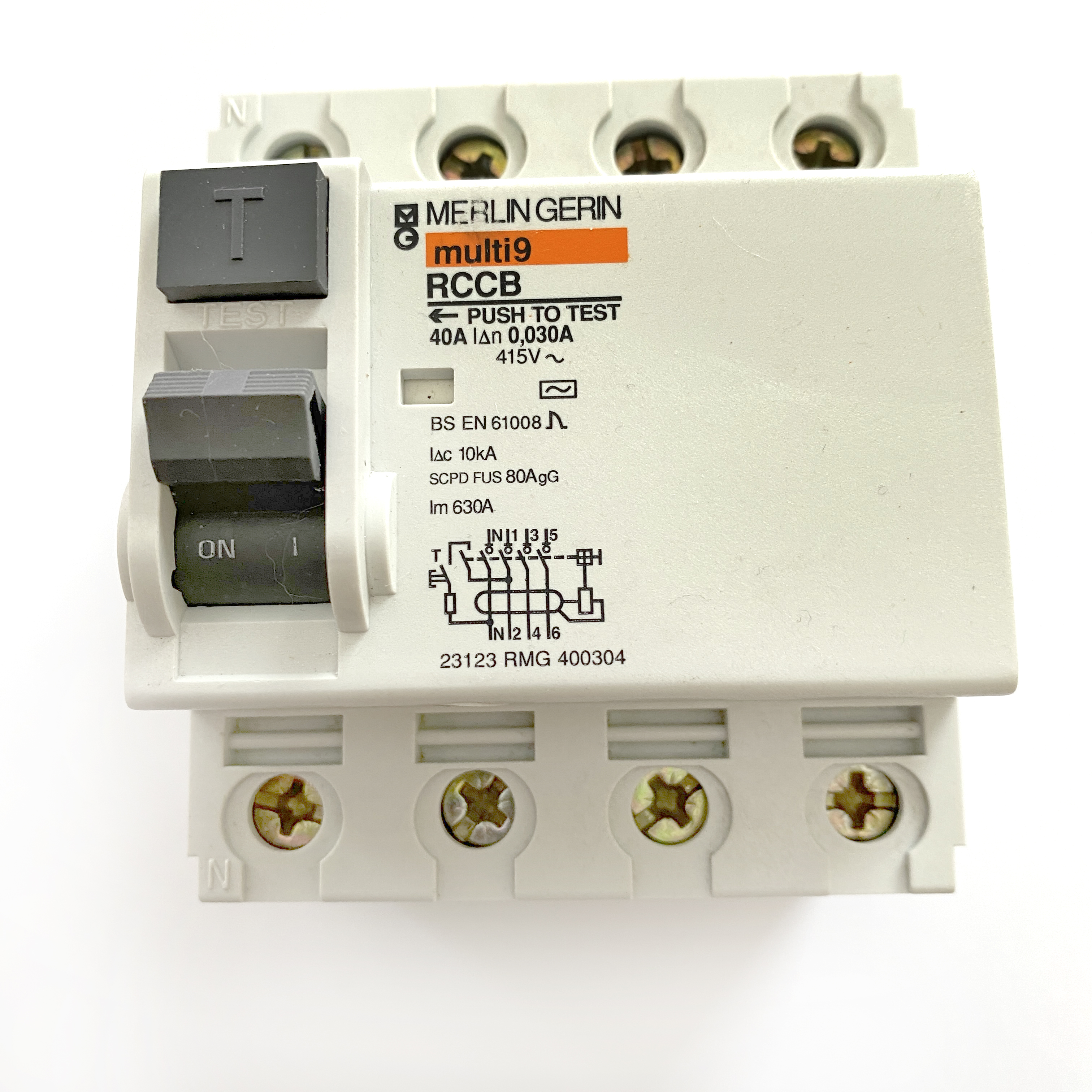 Produktbild von Merlin Gerin Multi9 DPN N Vigi – 40A / 300mA FI/LS-Schalter – 2-polig, Typ C, DIN-Schiene – UK