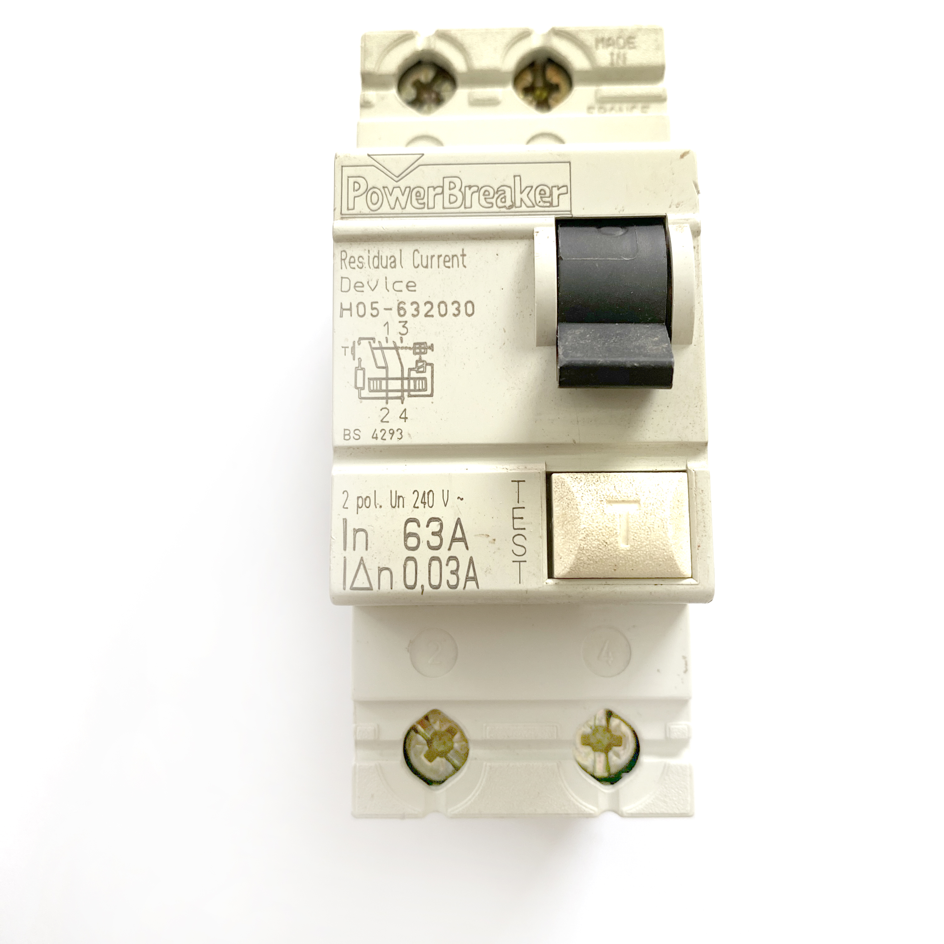 Residual Current Devices: PowerBreaker H05-632030 63A 63 Amp 30mA RCD 2 ...